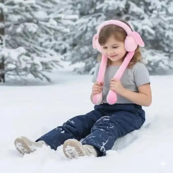 Cute Fluffy Moving Ears Muff