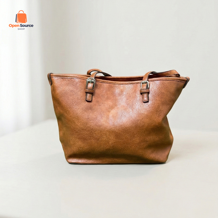 Vintage Tan Leather Shoulder Tote